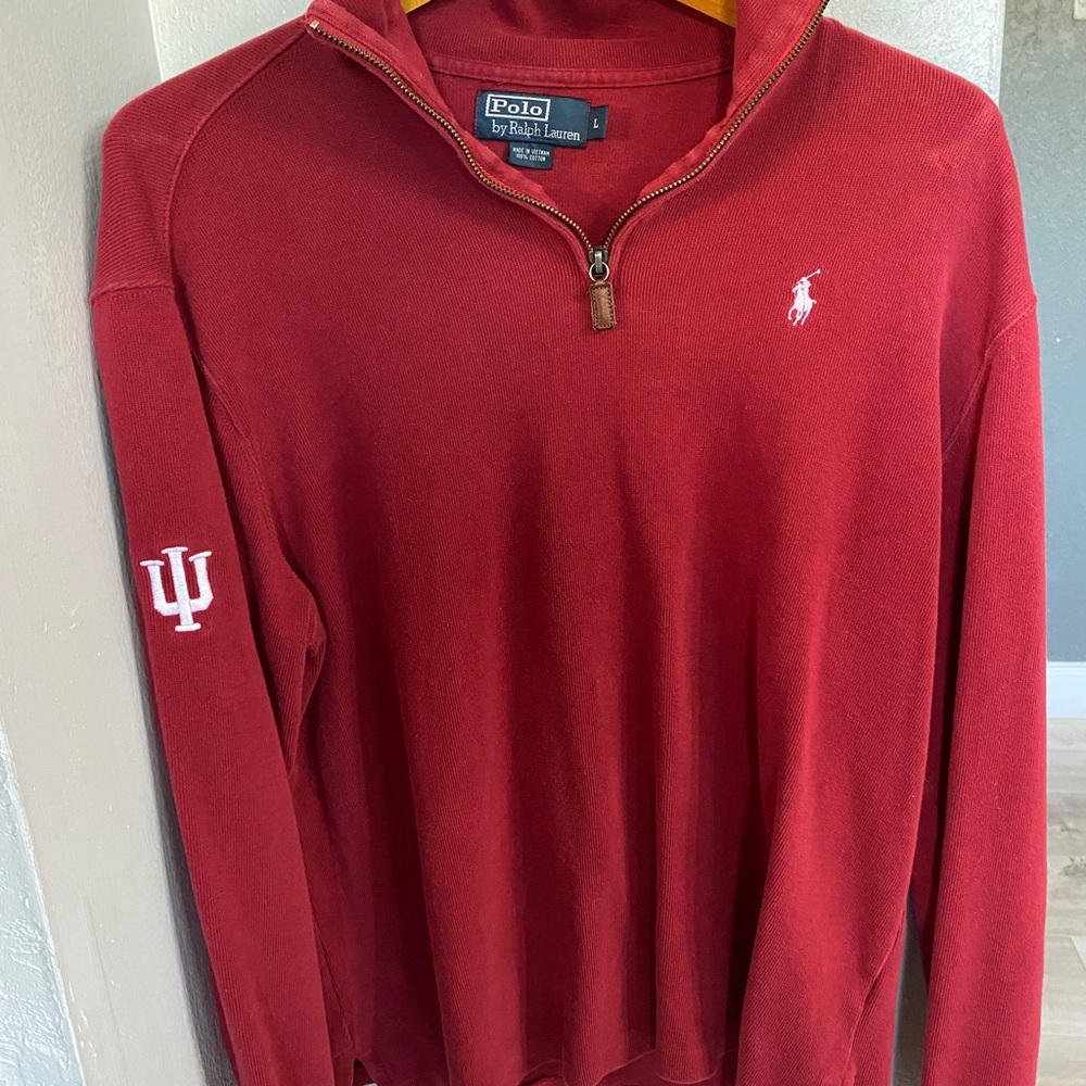 Men’s University of Indiana size large Polo by Ralph Lauren 1/4 zip